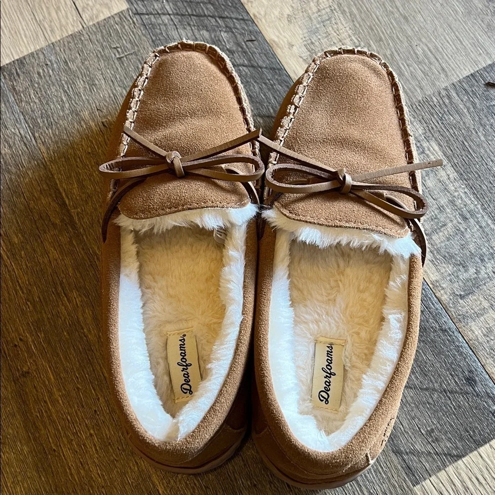 Dearfoams Tan Suede Loafers NWT Men’s size US 9
